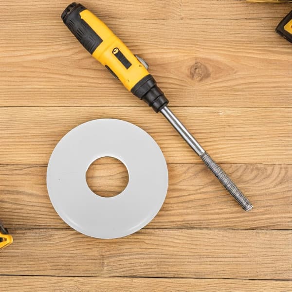 4 stk 50 mm runde rør delt flensdekselplater, hvite ABS-plastdeksler
