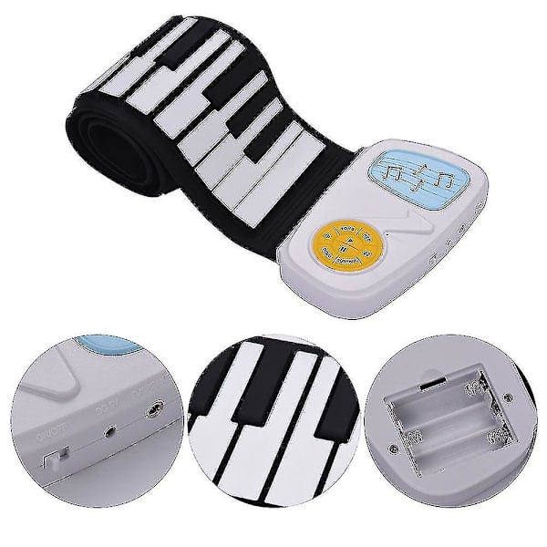 Bärbar 49-tangenters Silikon Elektroniskt Tangentbord Upprullningsbart Piano Inbyggd Högtalare