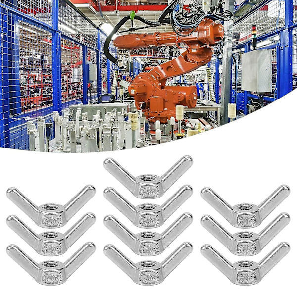 10 stk M8 Rustfritt Stål Vingmuttere Festeskruer Butterfly Claw Muttere Jernvare Tilbehør Baobao