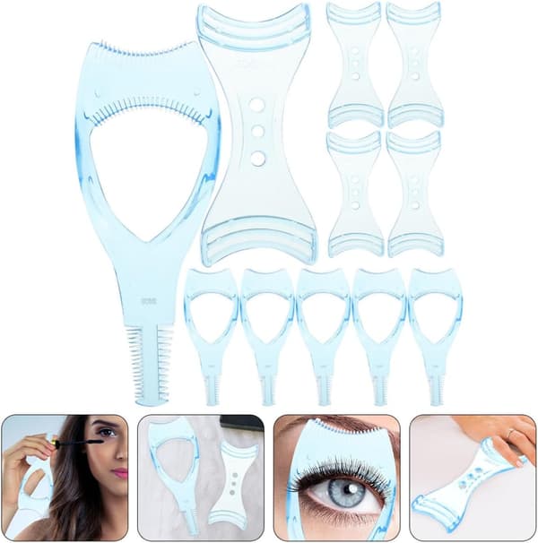 Øjenvippeassistent og Eyeliner Stencil 12 stk. sæt med Mascara Shield Applikator Guide