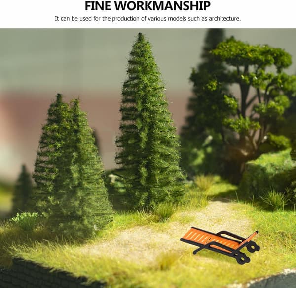 75 Skala Miniatyr Strandstol Modellsett Plast Lenestoler for Miniatyrhusdekorasjon og DIY-tilbehør