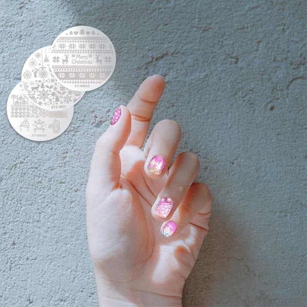 10 stk. jule-neglekunststempelplade til DIY-manicure-skabelon, tilbehør til neglekunststempler
