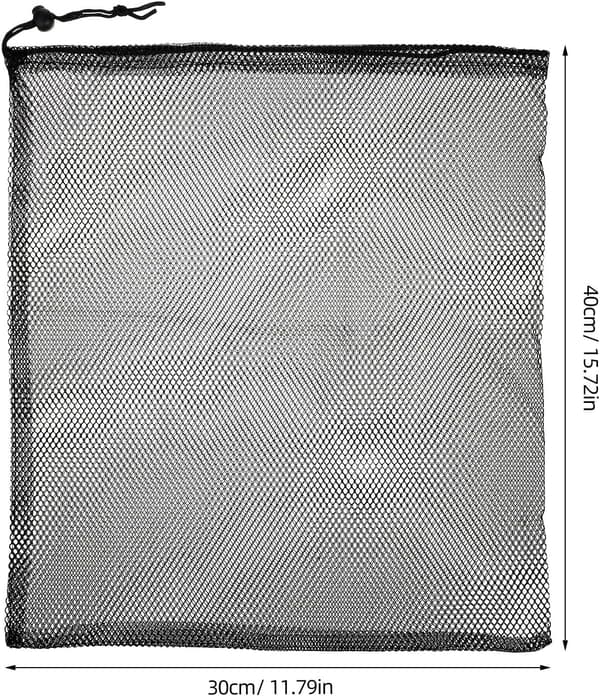10 stk. sorte polyester net-snøreposer 30x40 cm, multifunktionel opbevaring af sportsudstyr