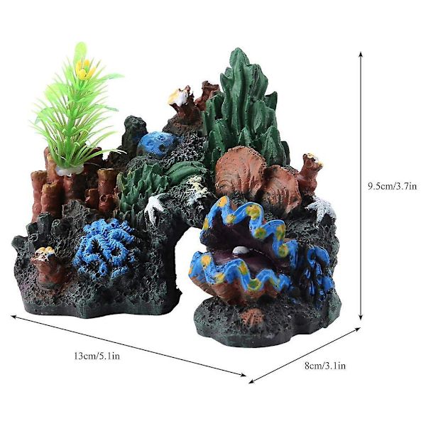 Fargerik Kunstig Harpiks Korallhule Dekor For Marine Fiskedam Akvarium Ornament Fjell