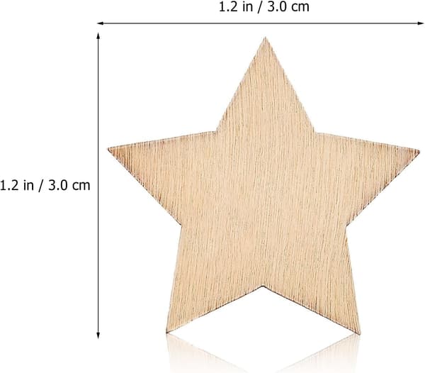 500 stk. træstjerne-sortiment 1 cm-3 cm ubehandlede håndværksstjerner til juledekoration