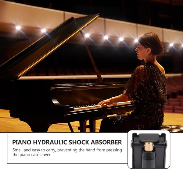 Pianobuffer Sakte Fall Enhet Pianodeksel Buffer Svart Sikkerhetstilbehør