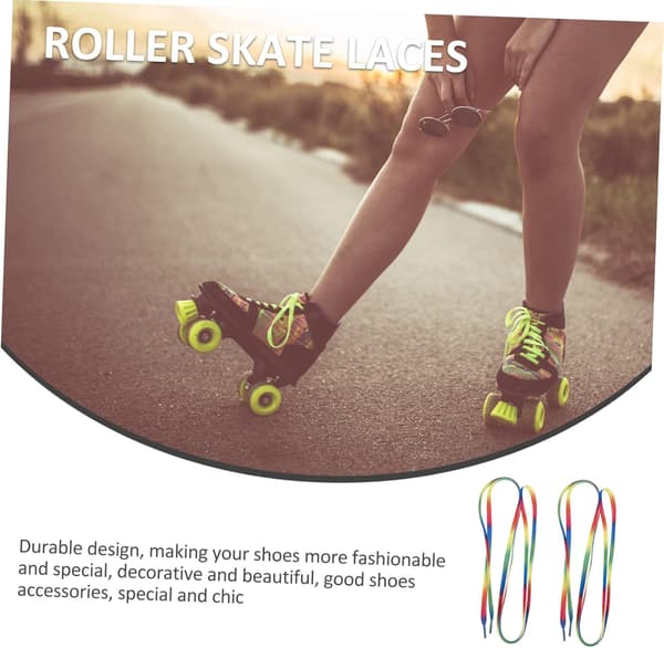 Universelle polyester snørebånd 1,8 m par til rulleskøjter og sneakers, skøjtesnørebånd