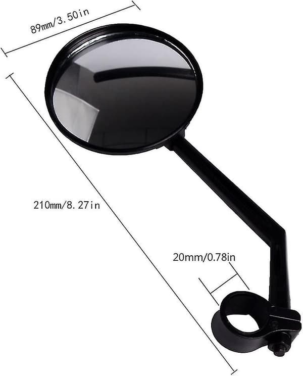 Barncykel Speglar 360° Rotera Styrstångssäkerhetsspegel (svart) (2 st)