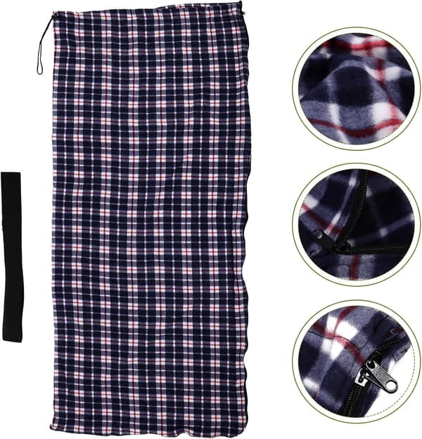 Lättvikts dunfoder för vuxna 180x75cm med fleece termisk isolering för camping, vandring, resor och inomhusbruk