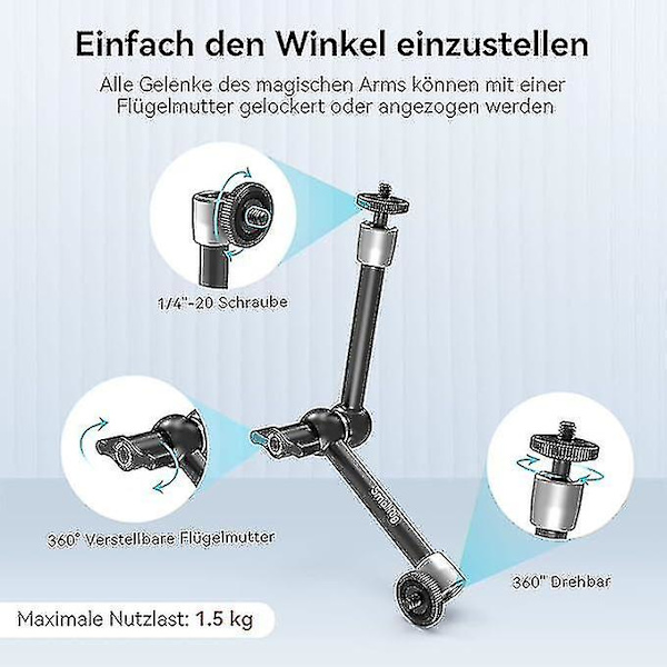 Smallrig 10 Tuuman Magic Arm Super Clampilla Ja Suurilla Rapusaksilla Näytölle, Led-Valolle - Kbum2732