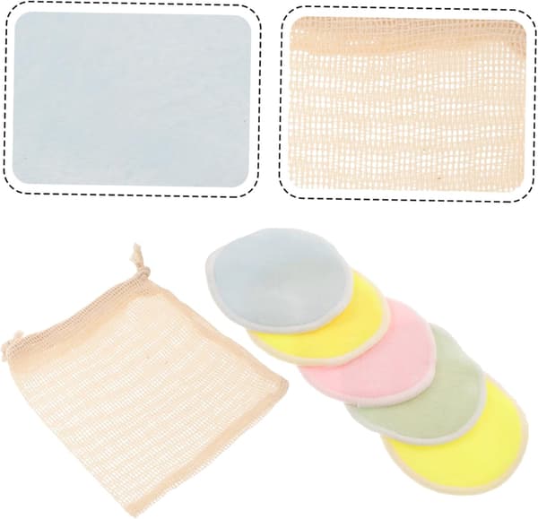 15 stk. genanvendelige makeupfjernerpuder dobbeltsidede trykte rensepuder