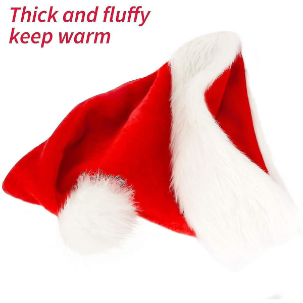 Julehatt, nisselue, julehatt for voksne, Unisex Velvet Comfort Christmas Hats (shikai)-yuhao
