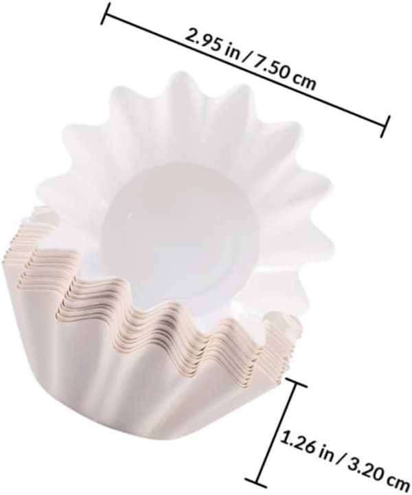 100 stk engangs papir cupcakeformer for baking, hvite muffinsformer som ikke er lette å deformere