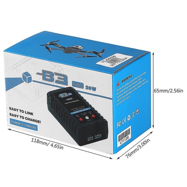 RC B3 20W 2S-3S Lipo-akun tasapainotusklatsi