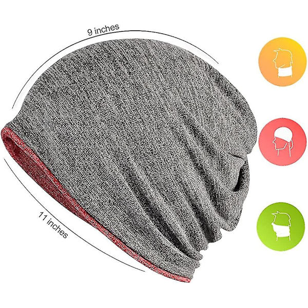 Hatt for menn og kvinner i bomull, avslappet beanie, myk og lett løpehatt, kort hatt for voksne, kjemisk hatt, avslappet hatt Red