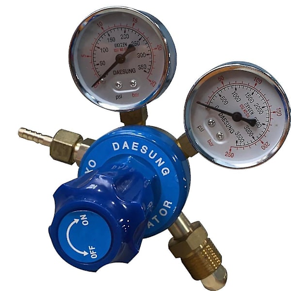 Oxygen Trykreducer Messing Dobbelt Måler Trykregulator Svejsning