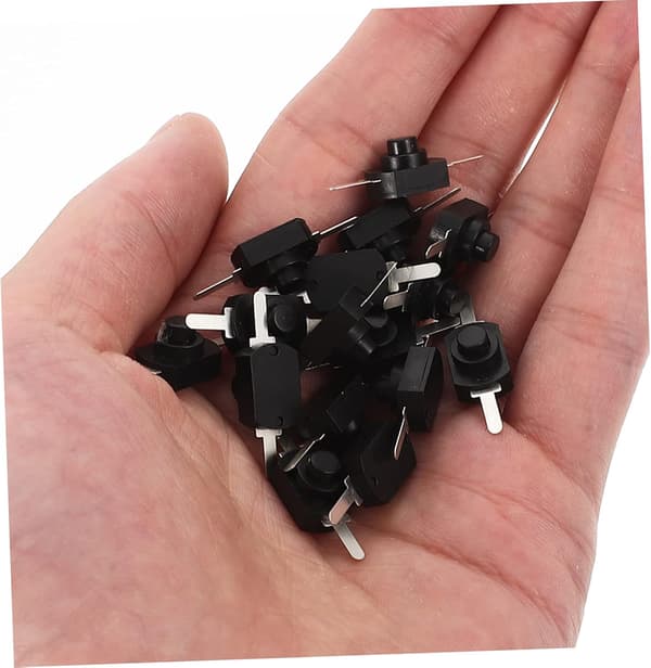 Mini Låsande Mikropush-knappsbrytare ABS Metallmaterial 50 st Svart