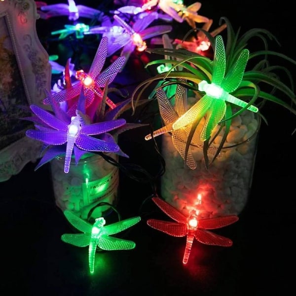 Ulkoilma Solar String Light Dragonfly 6.5m 30leds Lämmin Valkoinen