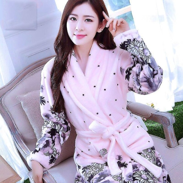 Vinter varm dame plysj Coral Fleece pyjamas nattkjole 4bfd | Fyndiq