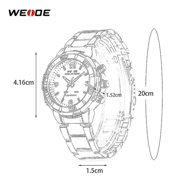 Weide Herre Casual Ur LED Display Sport Vandafvisende