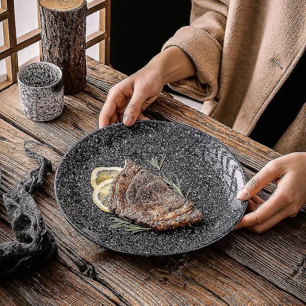 Japansk maträtt kreativ keramisk retro ljus tallrik