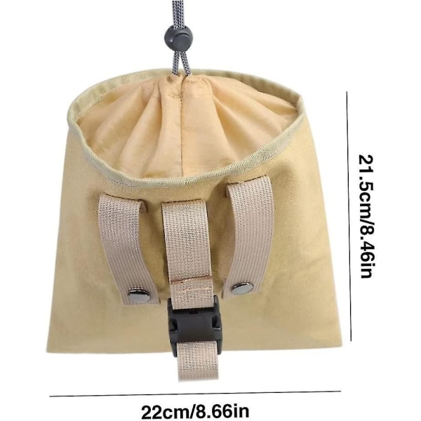 Samlepose Foldbar Lerret Fruktplukkpose Med Trekkstreng For Vandring Khaki 1stk