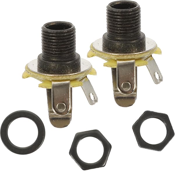 2 st gitarrjackbyte 6.35 gitarrinputjack metallinstrumenttillbehör