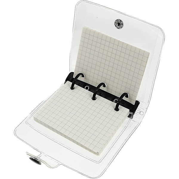 1 Sæt Mini Memo Pads Notesbog Håndbog Med Rutepapir Indvendigt Transparent Omslag