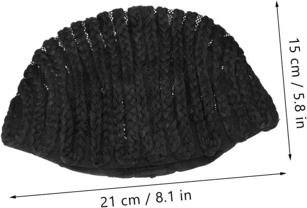 Syntetisk virkad flätperuk för kvinnor och flickor, fläthårshuvudstycke med dreadlock-mössa
