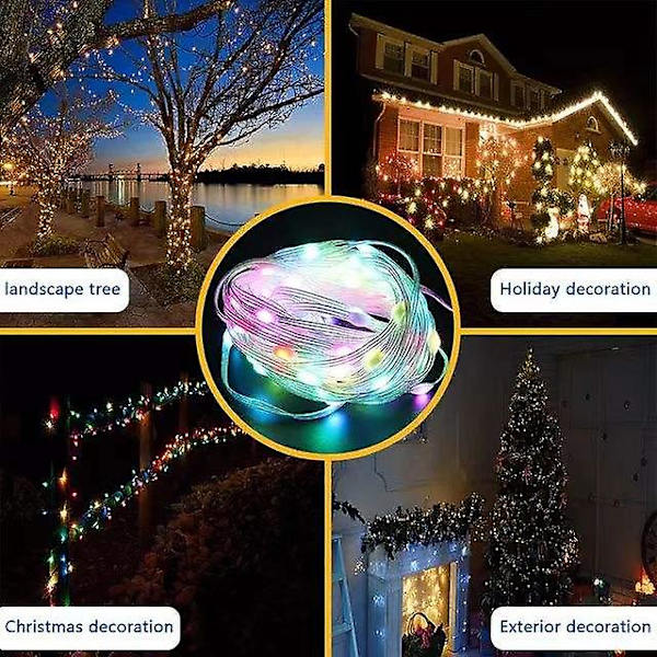 10m LED-repgarland för utomhusbruk, mångfärgad repgarland för inomhusbruk med fjärrkontroll, vattentät. 10 meters 100 lights