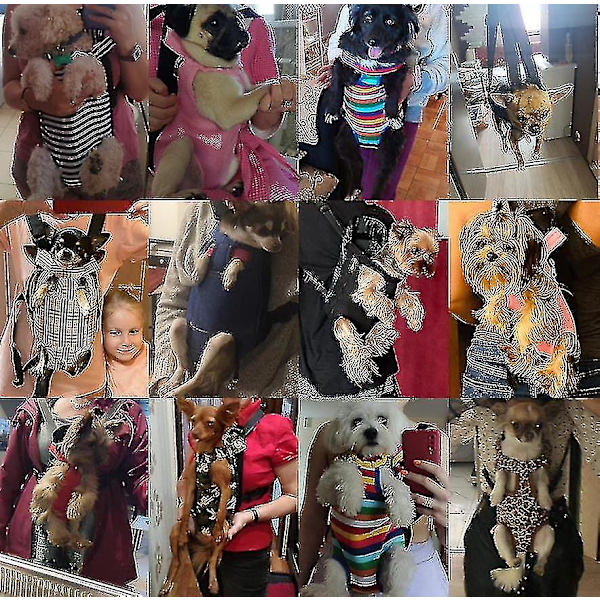 Nät Ryggsäck för Hund Bärsele Andningsbar Kamouflage Reseväska för Liten Hund