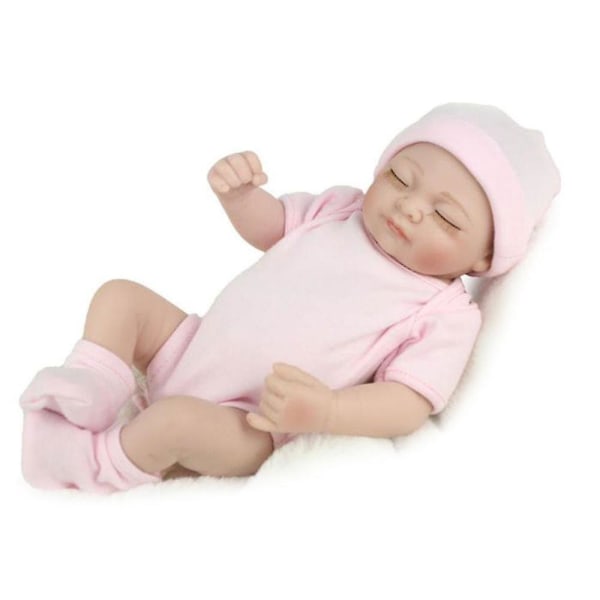 Nyfödd Reborn Baby 28 cm docka Handgjord naturtrogen Vinyl Touch Cuddly Doll Toy A