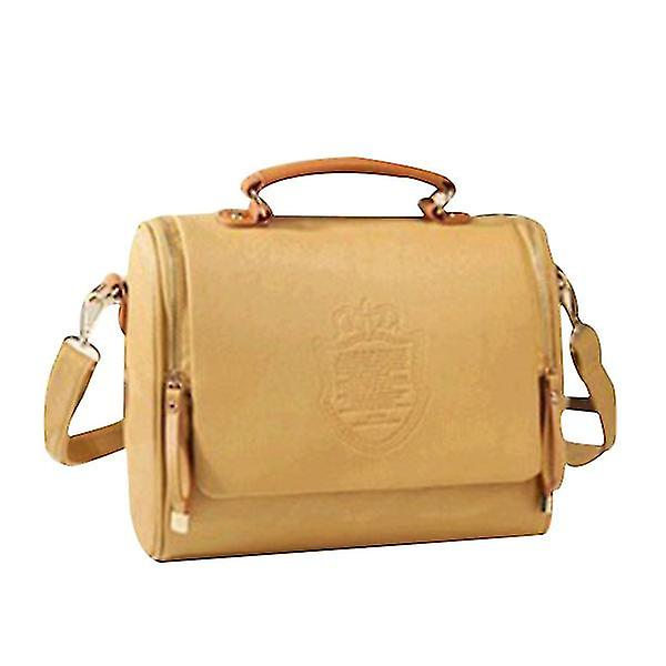 Damväska med axelrem, crossbody, dragkedja, stor kapacitet, PU-läder, för mobiltelefon Khaki