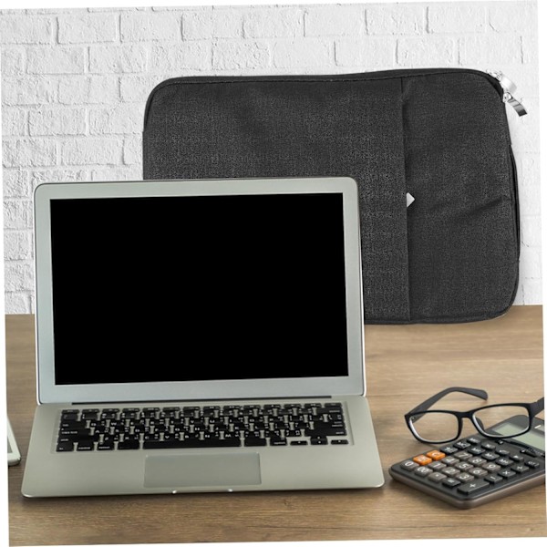Stilig 11-tommers Laptopveske Håndveske Håndtak Nettbrett Laptop Sleeve Bag for Glatt Glidelås Ripe