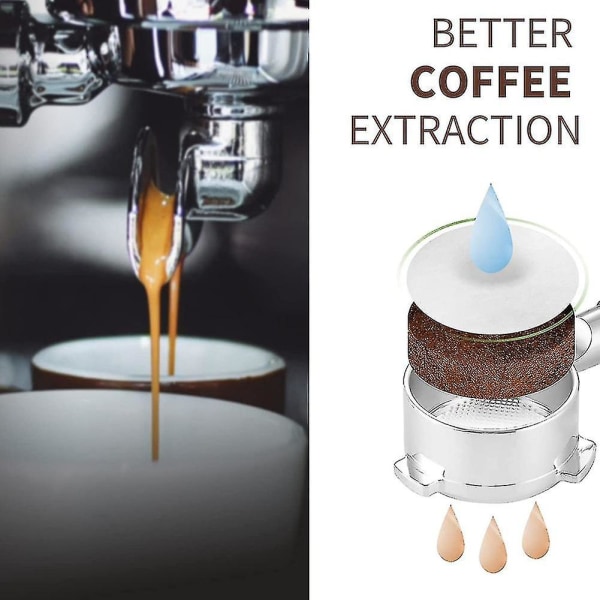 Kaffepapirfilter for espressomaskin, 600 stk ubleket espressofilterpuck skjerm Porta-yuhao