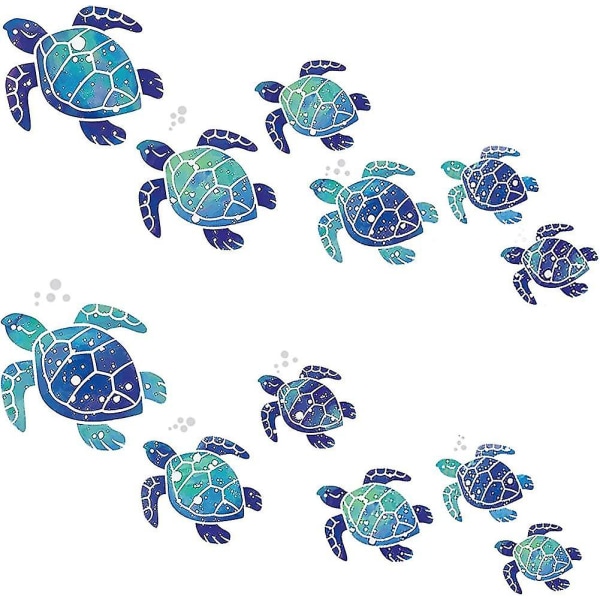 12 delar havssköldpadda väggdekaler Turtle vinyl klistermärken Underwater Ocean Dekaler present