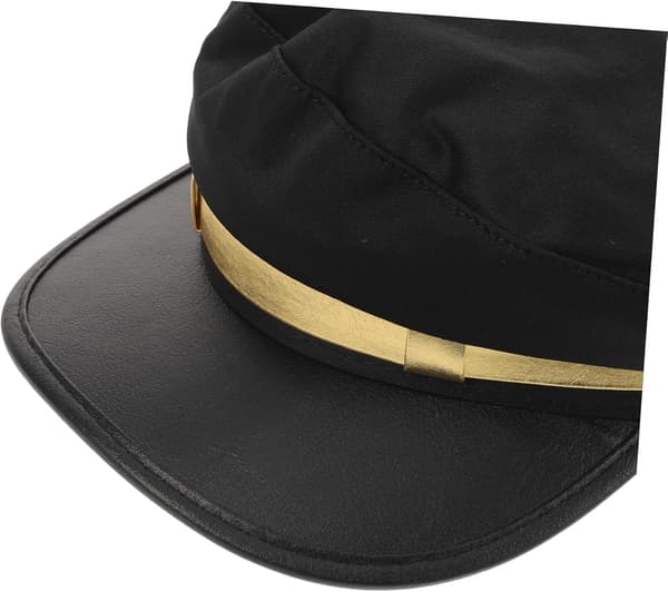 Nautisk Kvindebaret Kaptajnhat Admiral Yacht Uniform Kostume Tilbehør Åndbar til Voksne Sort