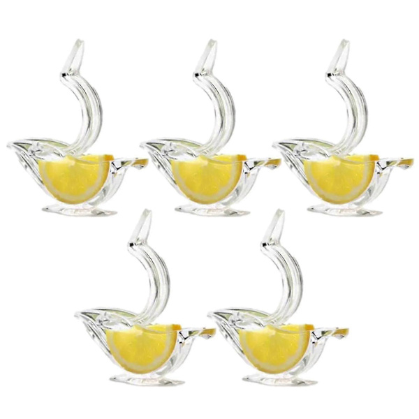 Citronpresser Klip Akryl Manuel Citronbådspresser Praktisk Transparent Frugtpresser Til Hjemmet 5PCS