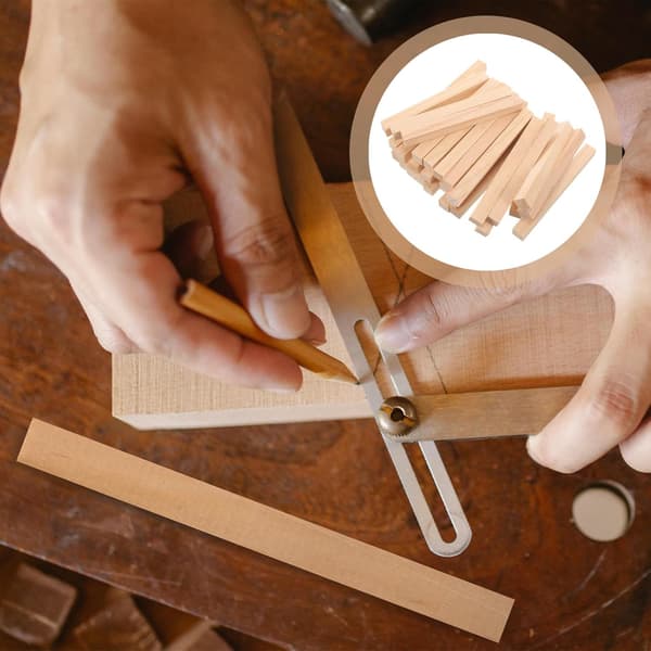 30 st träpinnar för hantverk DIY modellbygge rektangulära träpinnar