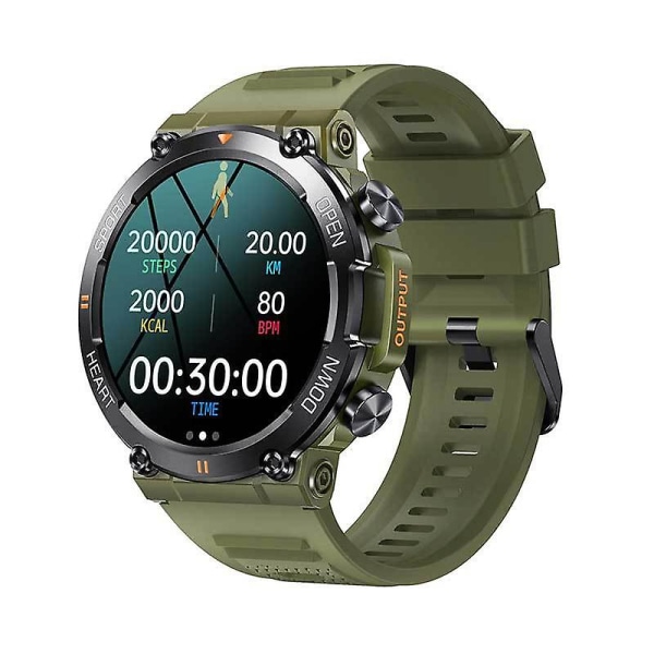 Ring Smart Watch Musik Vejr 1,39-tommer Puls Blodtryk Blod Oxygen Smart Watch Black three-plant steel
