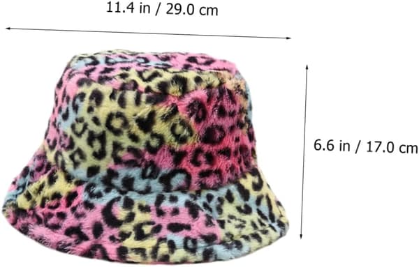 Varm hat til efterår vinter leopard fiskerhat plys spandkasket fuzzy leopard behagelig