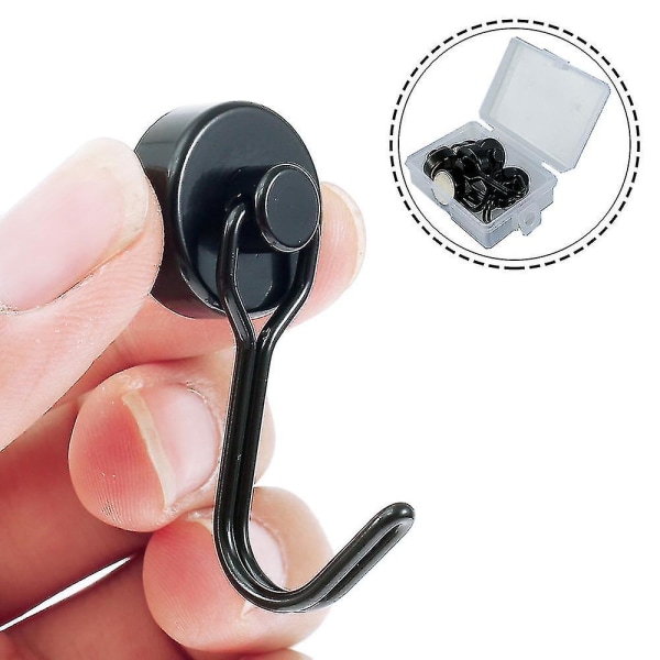 Magnetiska Krokar Tung Duty Magnet Hängare Vägg Hängande Magnet Krokar Hem Förvaring Krokar (6 st, Svart)