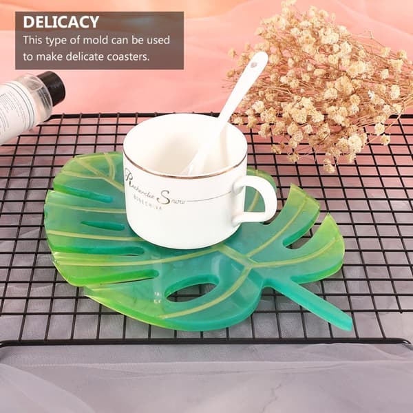 Krystal limform DIY Coaster Making Model Silikoneform til Epoxyharpiks Bladformer Enkel