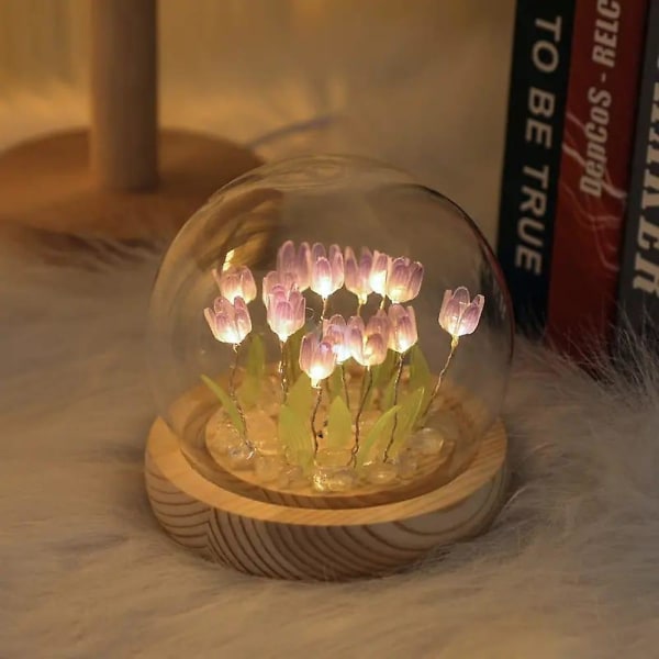 DIY Tulip Night Light Simulering Blomma Alla hjärtans dag present