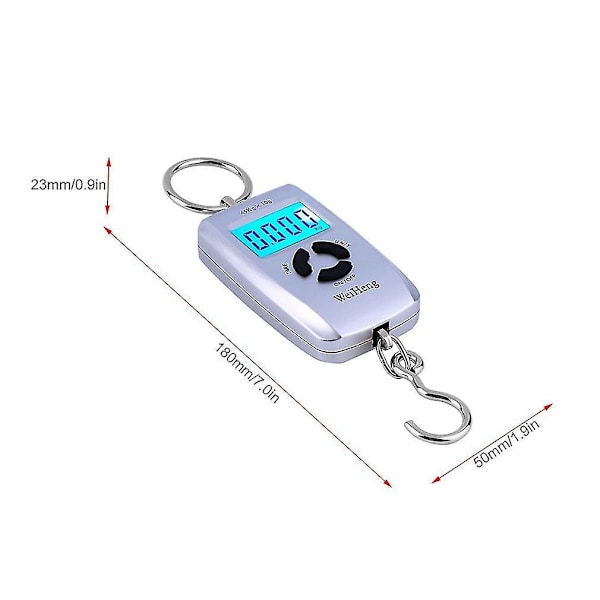 Wh-a05l LCD Bärbar Digital Vågskala 10-45kg 10g Fiske Bagage