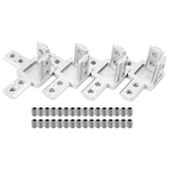 Kompatibel med 4-pak 3030 Serie 3-vejs Endekrogbeslag Connector, med skruer