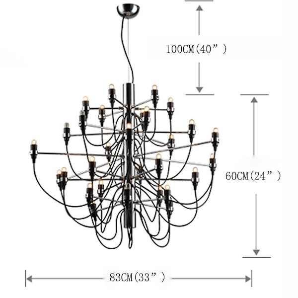 Ecolight™ 30-lampig 85 cm ljuskronalikes metall