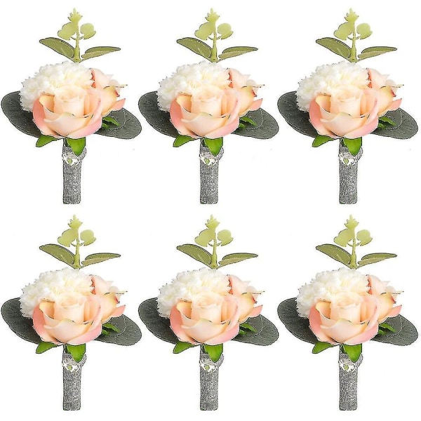 Konstgjord Ros Silke Blomma Boutonniere Corsage Bröllop Bal