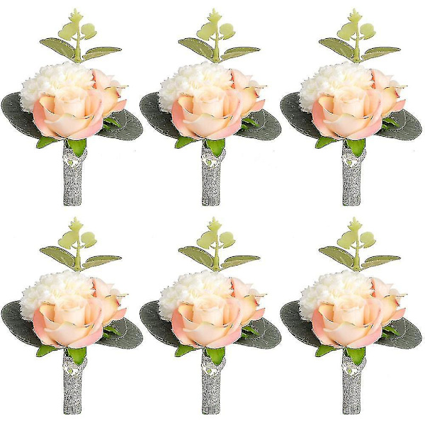 Kunstig Rose Silke Blomst Boutonniere Corsage Bryllup Prom