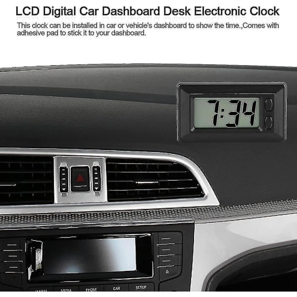 Ultraohut elektroninen kello tarralevyllä LCD Digitaalinen päivämäärä Aika Ca